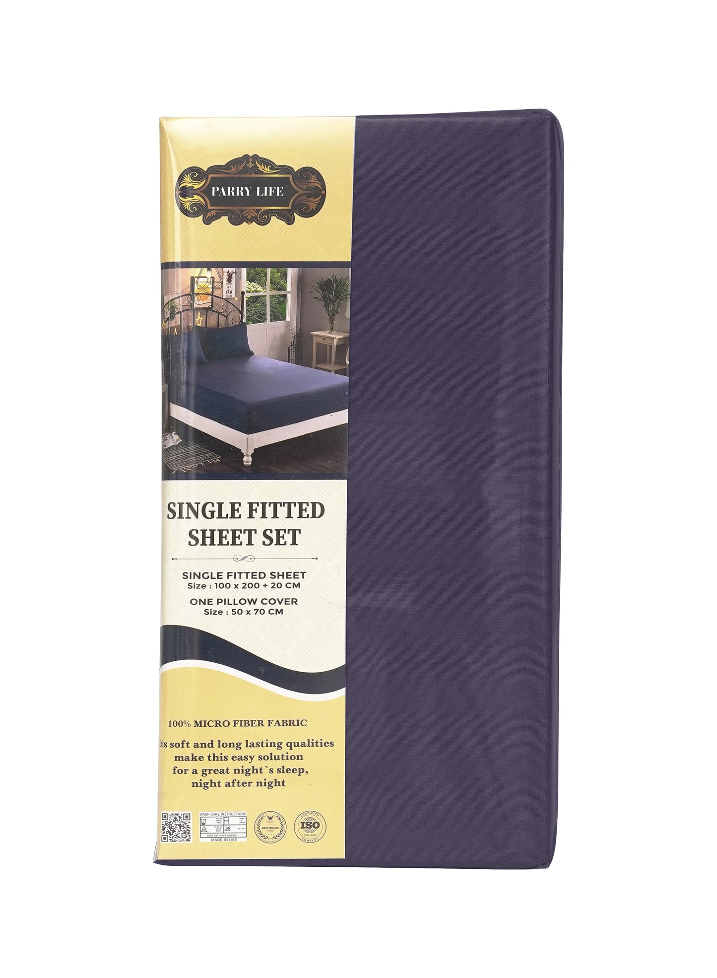 Parajohn Parrylife Single Fitted Sheet Set – 100% Microfiber Soft Bedding with Pillow Cover (100x200+20 cm)  PARAJOHN UAE