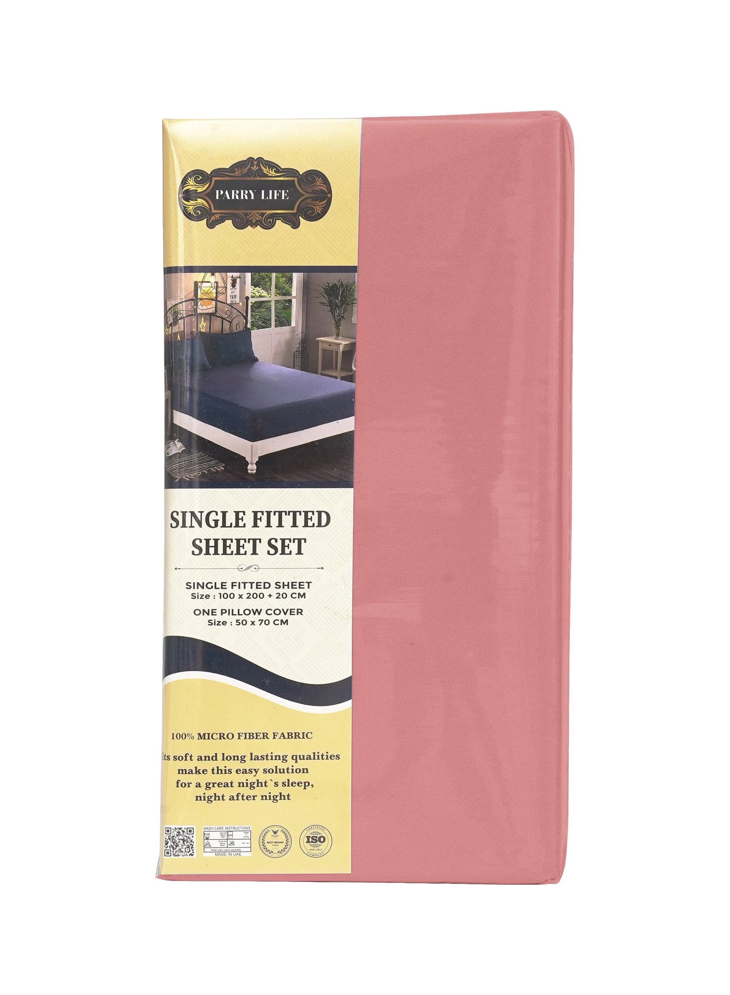 Parajohn Parrylife Single Fitted Sheet Set – 100% Microfiber Soft Bedding with Pillow Cover (100x200+20 cm)  PARAJOHN UAE
