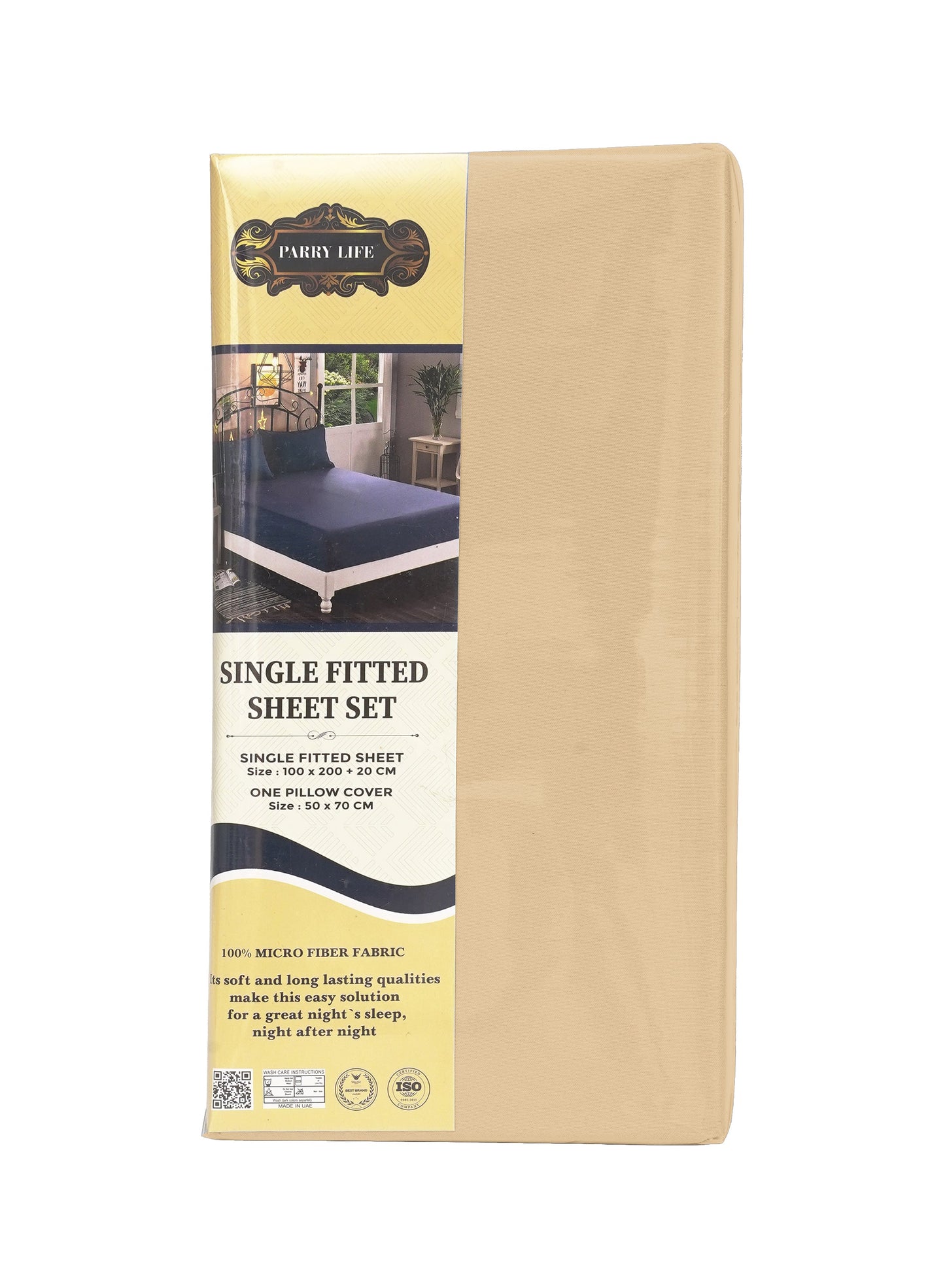 Parajohn Parrylife Single Fitted Sheet Set – 100% Microfiber Soft Bedding with Pillow Cover (100x200+20 cm)  PARAJOHN UAE