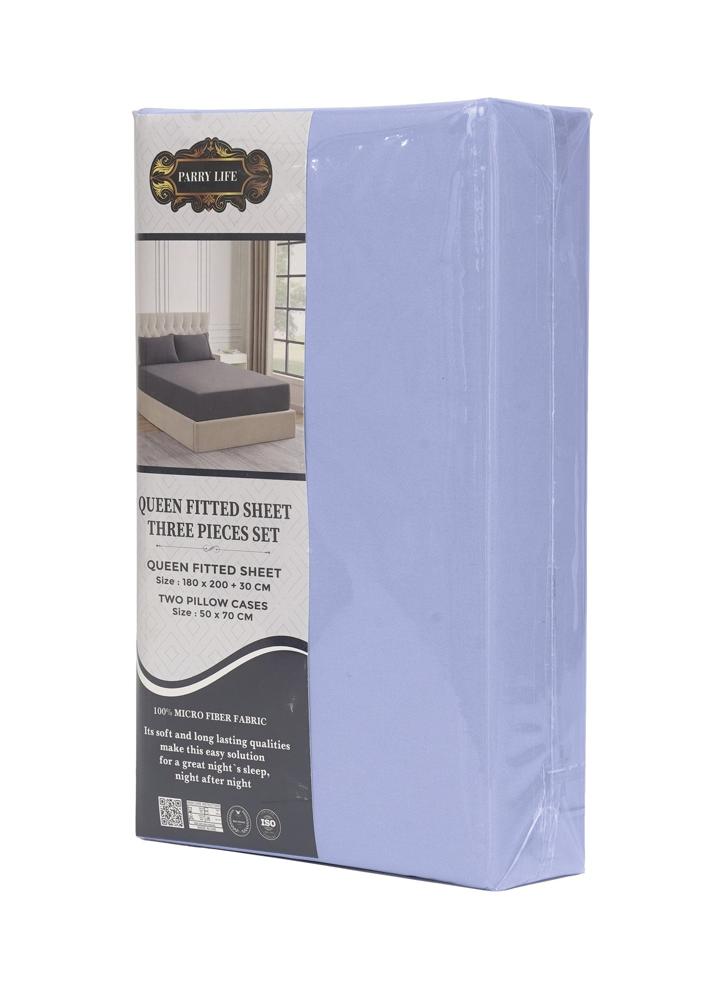 Parajohn Parrylife Queen Fitted Sheet 90 GSM – Plain Microfiber Soft Bedding (180x200+30 cm)  PARAJOHN UAE