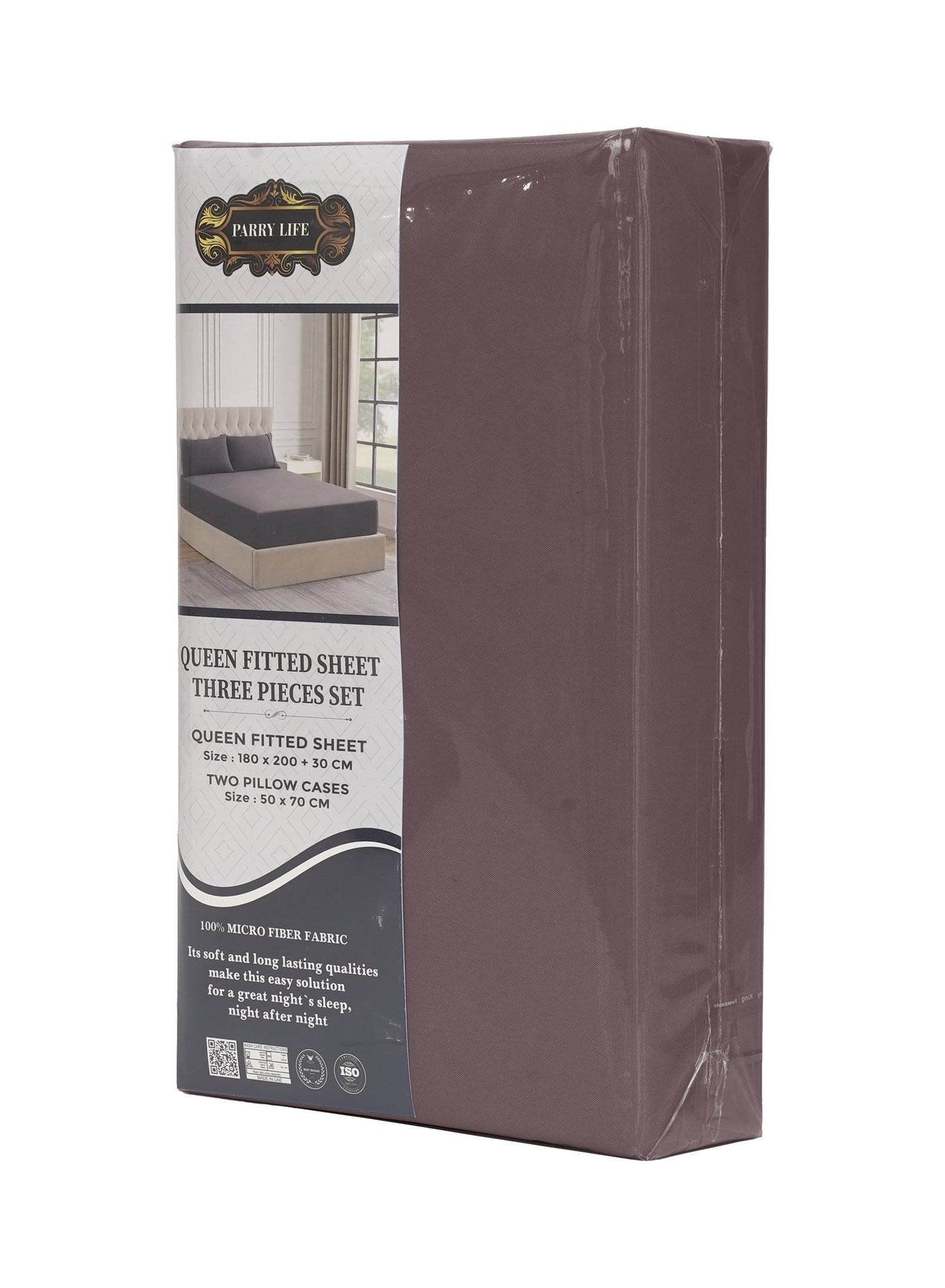 Parajohn Parrylife Queen Fitted Sheet 90 GSM – Plain Microfiber Soft Bedding (180x200+30 cm)  PARAJOHN UAE