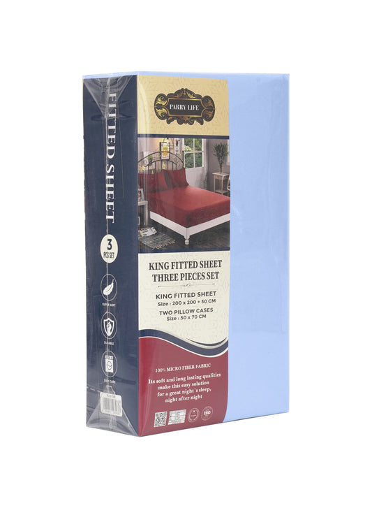 Parajohn Parrylife King Fitted Sheet 90 GSM – Plain Microfiber Soft Bedding (200x200+30 cm)  PARAJOHN UAE