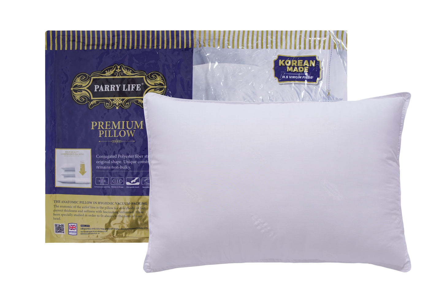 Parry Life 144 TC Cotton Premium Pillow – Soft & Supportive Virgin Fibre Sleeping Pillow for Everyday Comfort  PARAJOHN UAE
