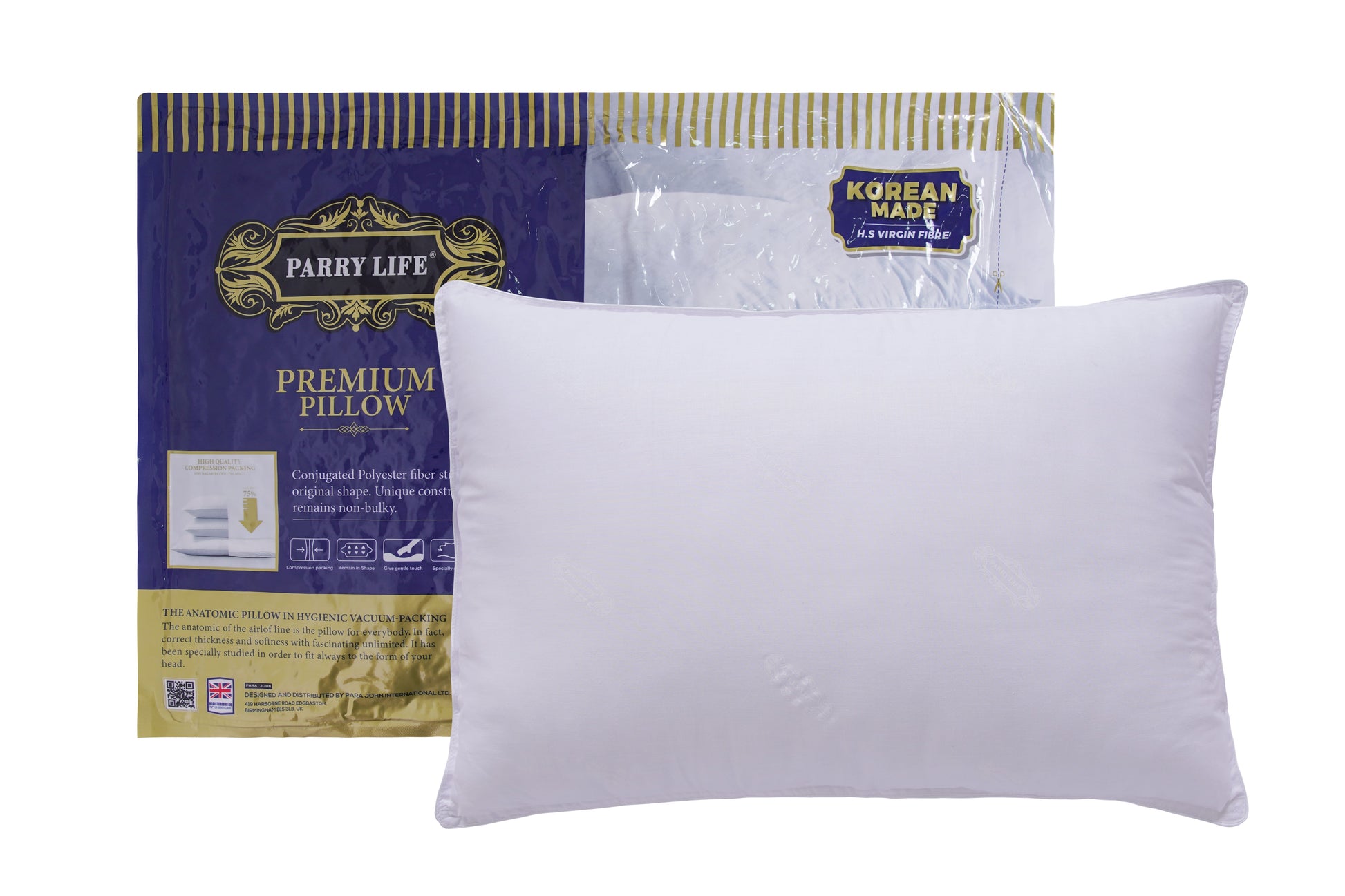 Parry Life 144 TC Cotton Premium Pillow – Soft & Supportive Virgin Fibre Sleeping Pillow for Everyday Comfort  PARAJOHN UAE